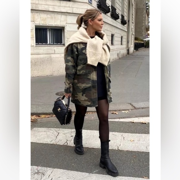 ๐๐ ZARA ๐๐ bloggers double layer camo jacket with vest. NWT size XS - Picture 4 of 7